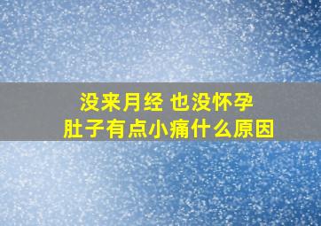 没来月经 也没怀孕 肚子有点小痛什么原因